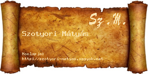 Szotyori Mátyás névjegykártya